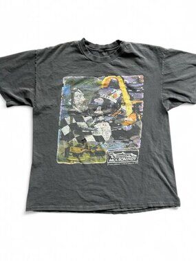 Vintage Molson Indy Racing Graphic Faded Distressed T Shirt Men's XL